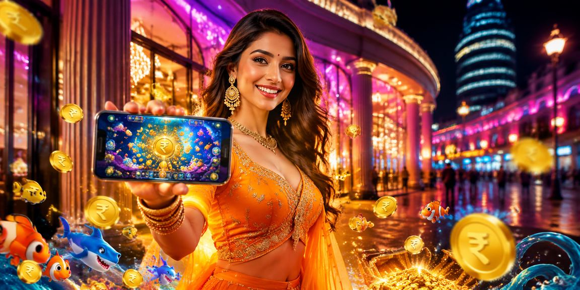 Delhi Connaught Place night market with fishing game and Indian Rupees