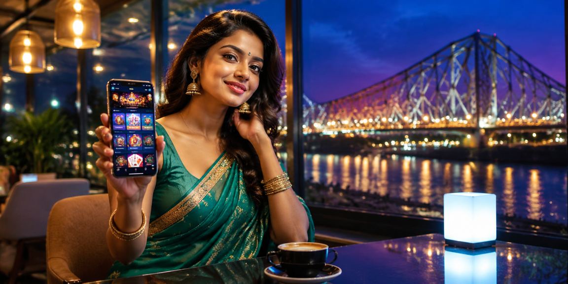 Woman playing Aviator game on mobile in Kolkata